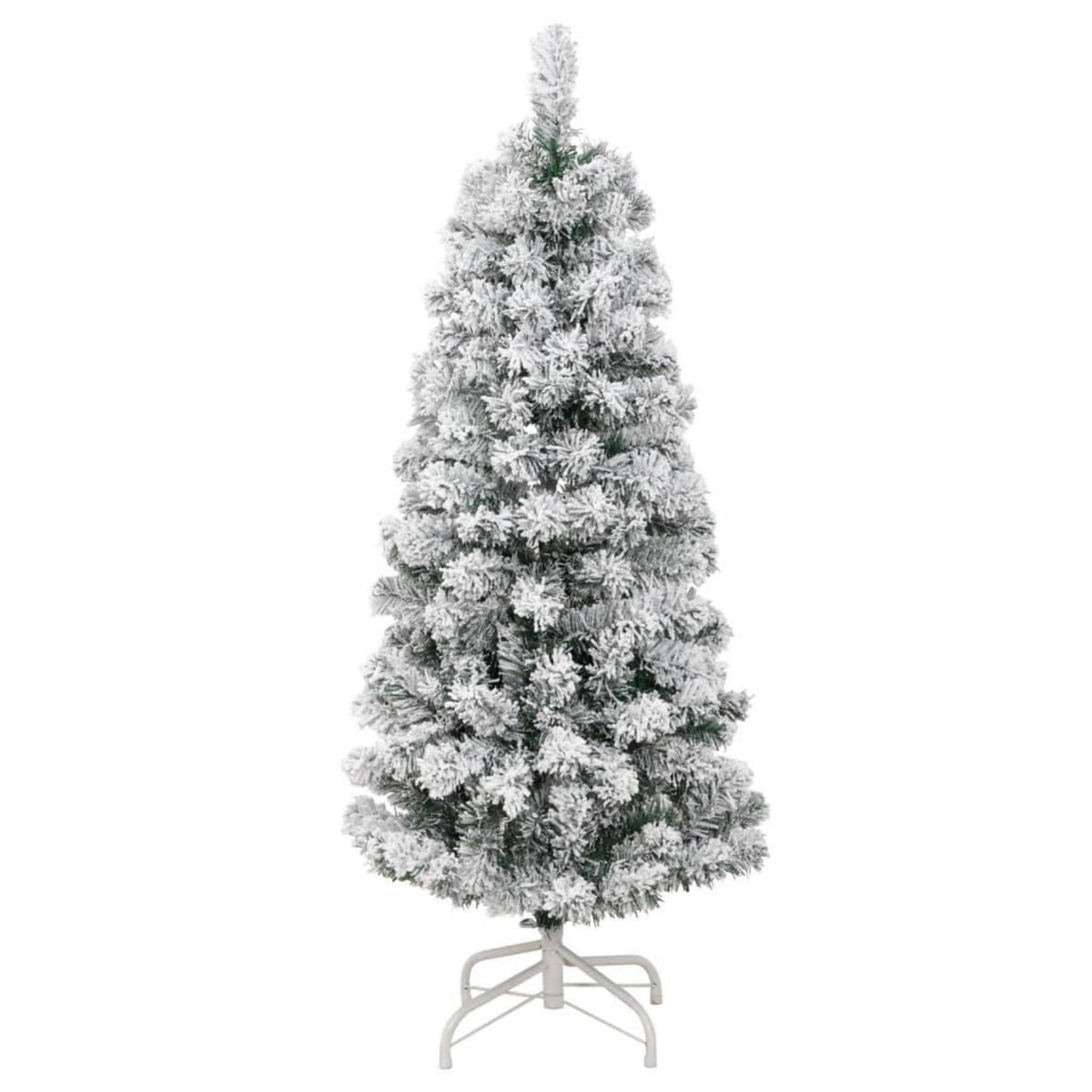 VIDAXL Sapin de Noël artificiel a charnieres avec neige floquee 150 cm
