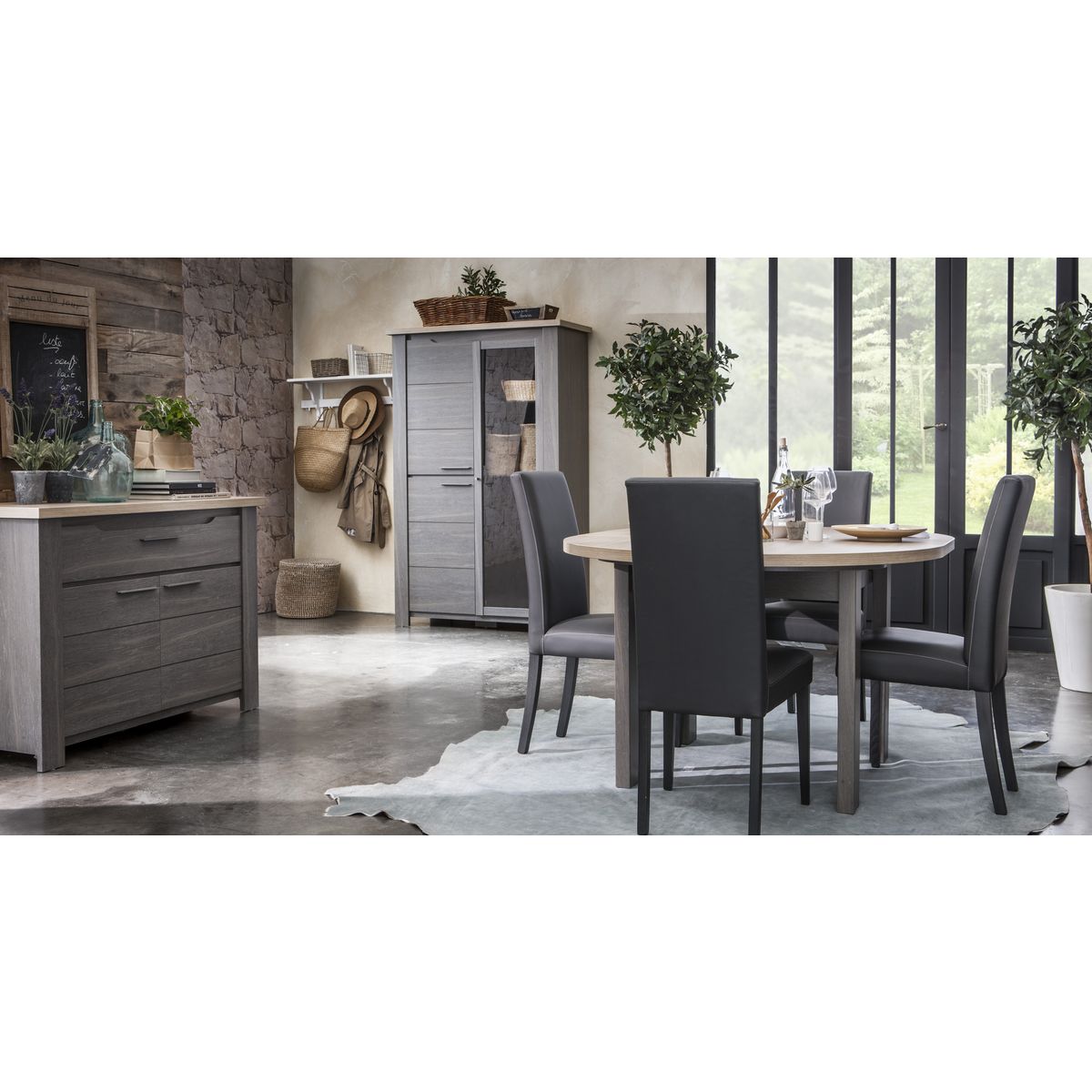 GAMI Argentier 3 portes dont 1 vitrée L116cm FLORENCE