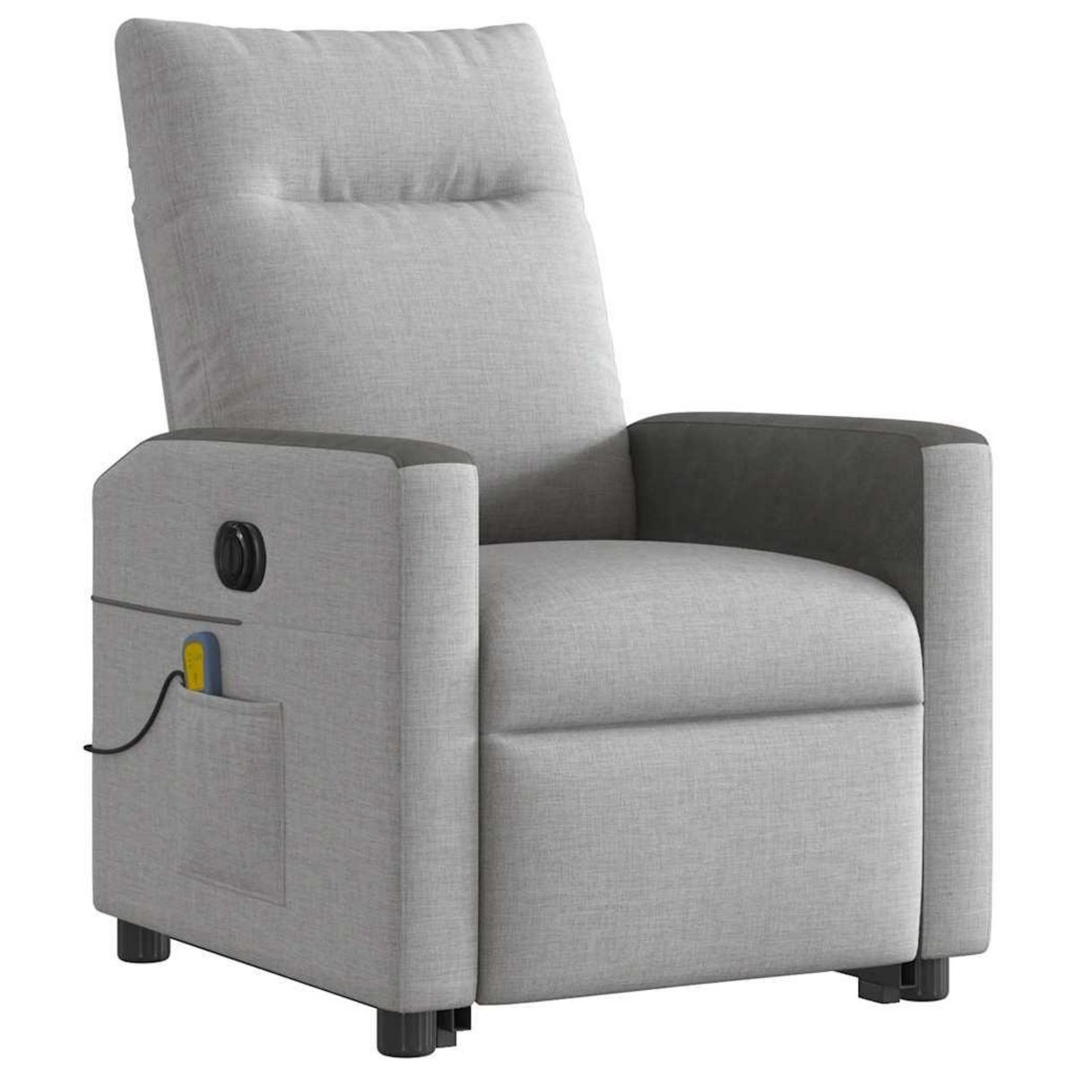 VIDAXL Fauteuil inclinable de massage electrique gris nuage tissu