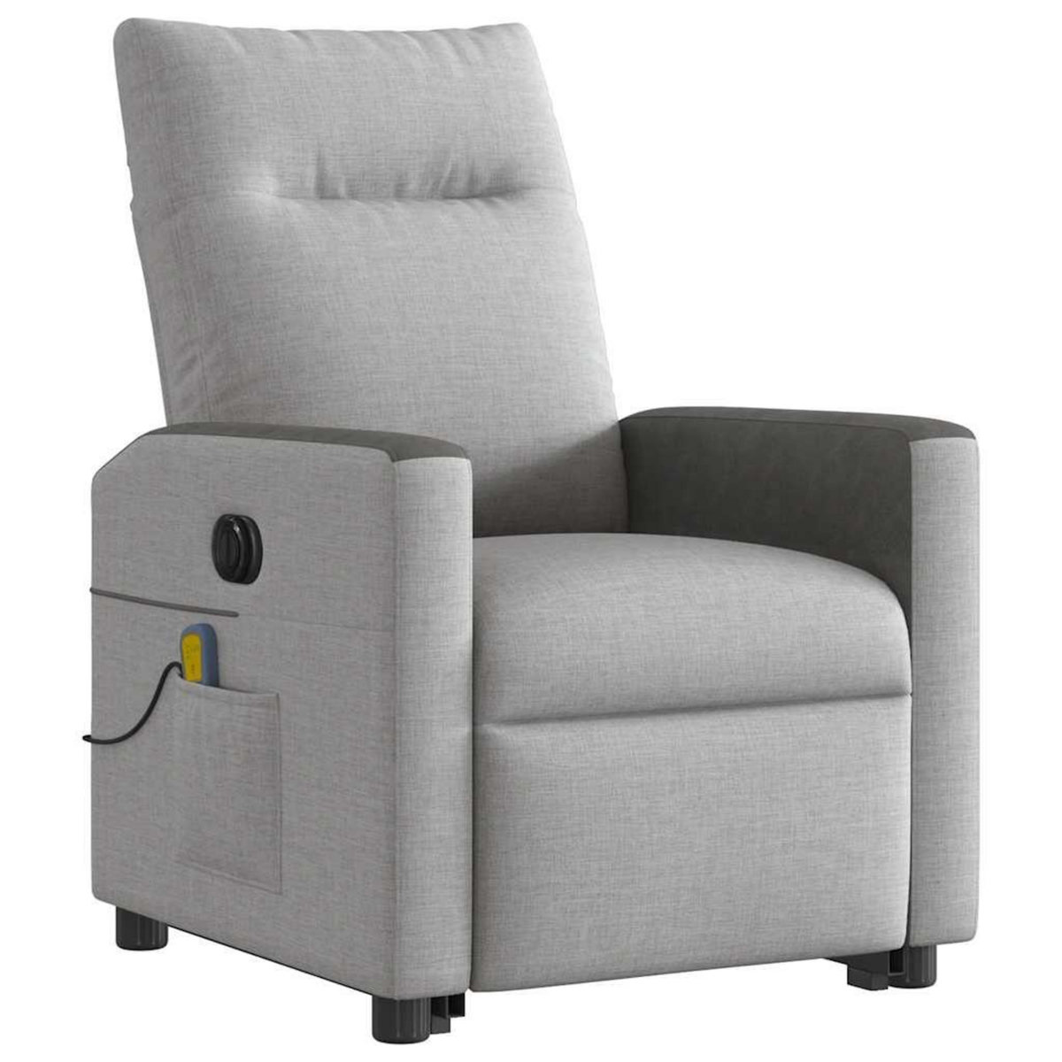 VIDAXL Fauteuil inclinable de massage electrique gris nuage tissu