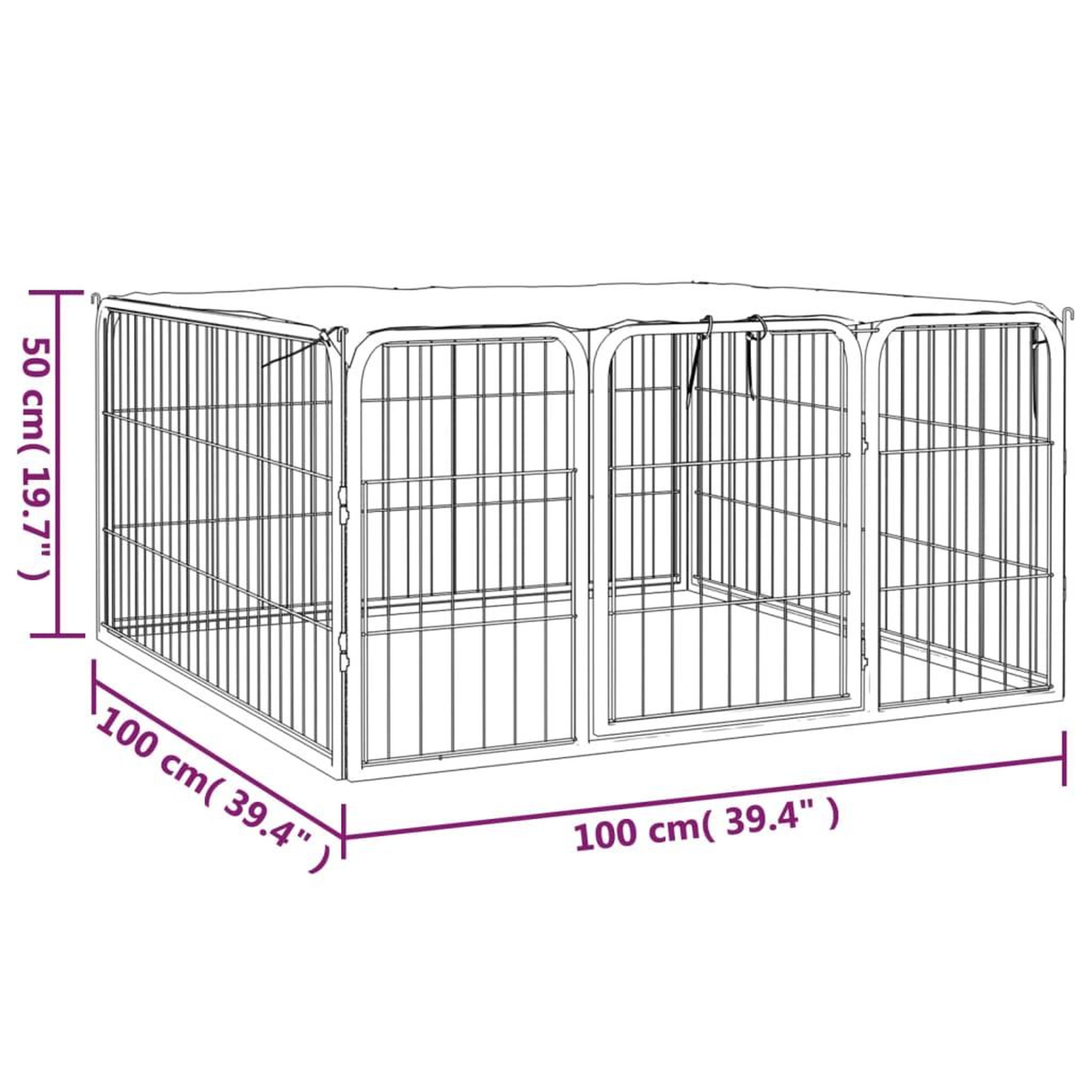 Voir la diapositive 6 : VIDAXL Parc pour chien 4 panneaux Noir 100x50cm Acier enduit de poudre