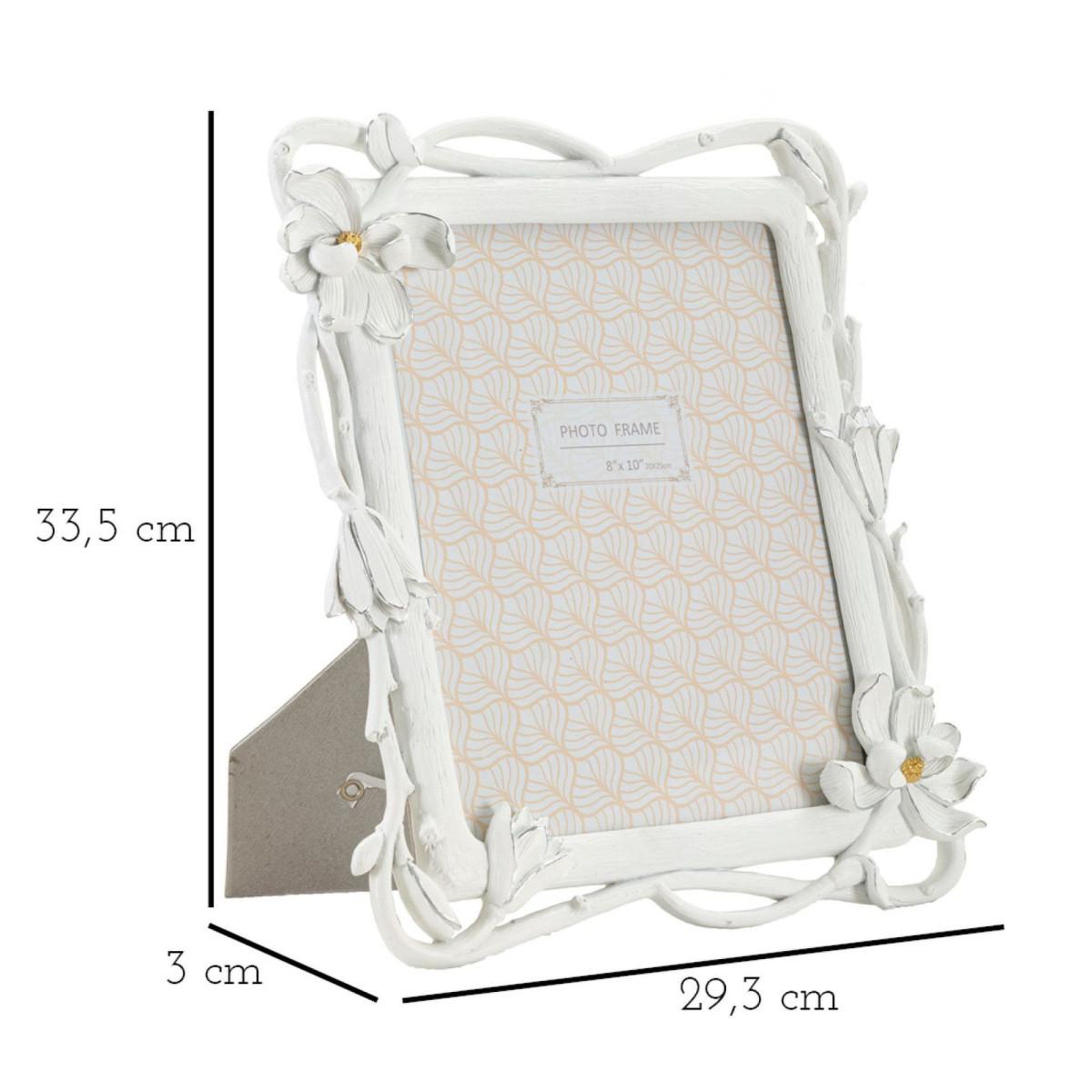 Voir la diapositive 6 : Paris Prix Cadre photo déco fleurs  magnolia  20x25cm blanc
