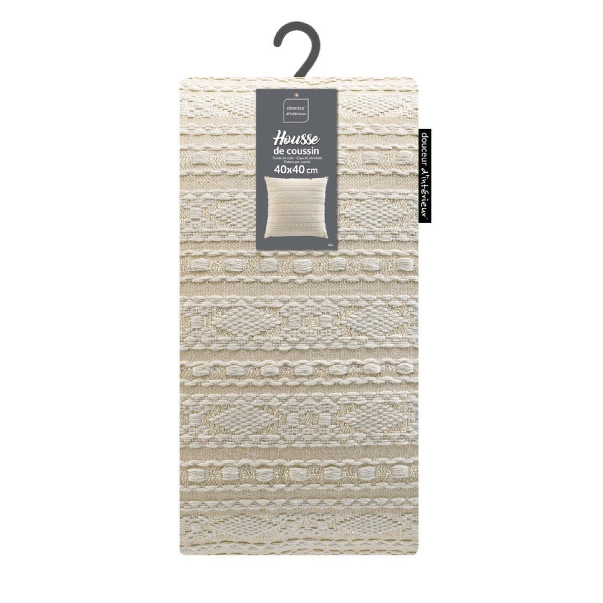Voir la diapositive 4 : Douceur d'Intérieur Housse de coussin  fantaisie  40x40cm naturel