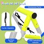Voir la diapositive 5 : OUTSUNNY Balançoire portique 4 agrès - 2 balançoires, 2 échelles - dim. 2,6L x 1,85l x 1,8H m - métal époxy PE gris vert