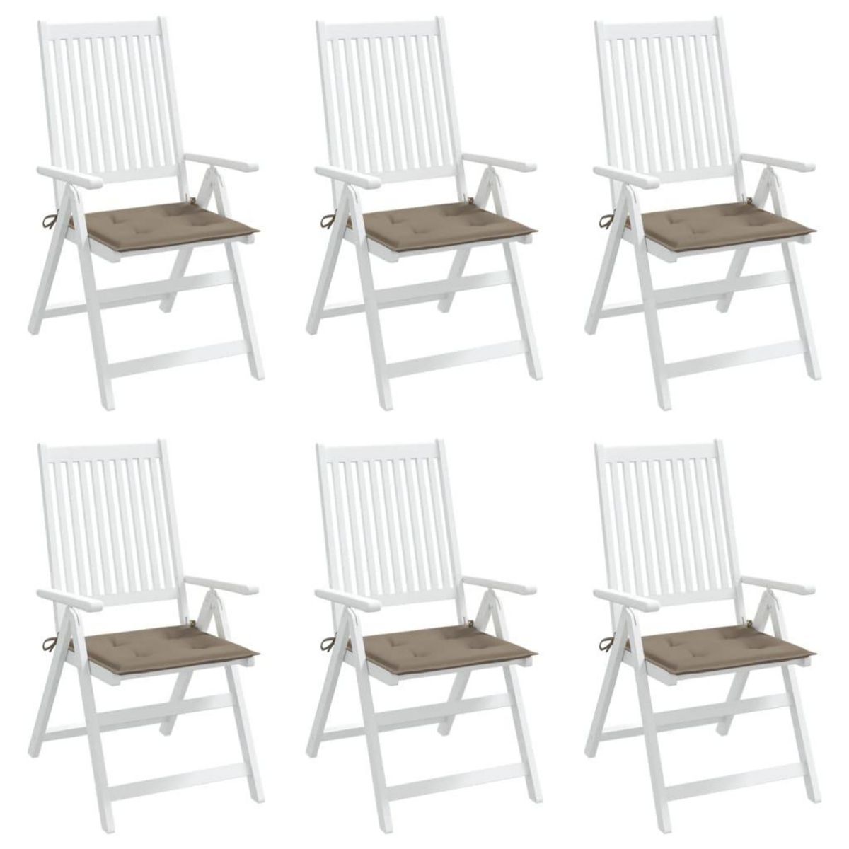 VIDAXL Coussins de chaise jardin lot de 6 taupe 40x40x3cm tissu oxford