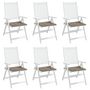 Voir la diapositive 4 : VIDAXL Coussins de chaise jardin lot de 6 taupe 40x40x3cm tissu oxford