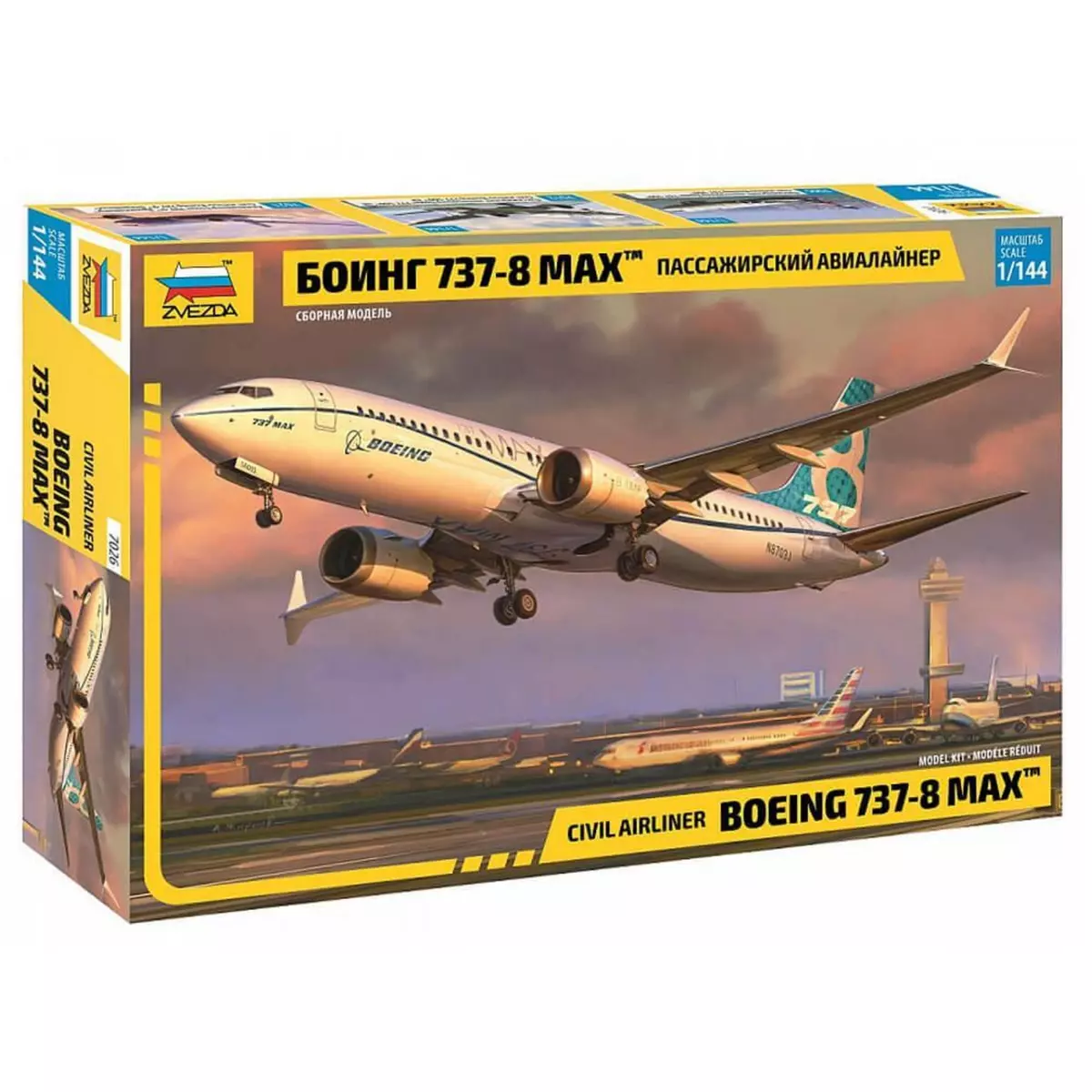 Zvezda Maquette avion : Boeing 737-8 Max