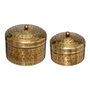 Voir la diapositive 1 : ATMOSPHERA Lot de 2 Boîtes Déco en Métal  Oasis  13cm Or