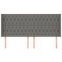 Voir la diapositive 3 : VIDAXL Tete de lit avec oreilles Gris fonce 183x16x118/128 cm Tissu