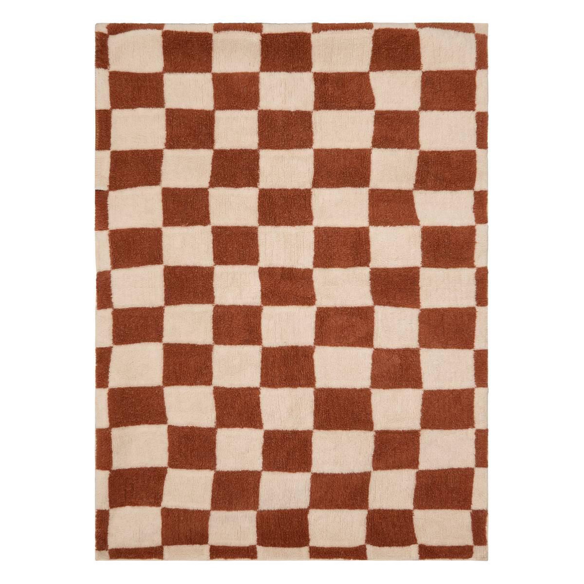 ATMOSPHERA Tapis Damier en Laine  Homy  160x230cm Marron