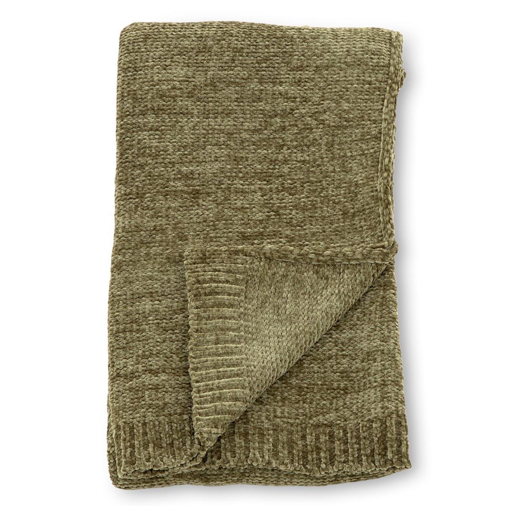 Paris Prix Plaid chenille  ally  130x170cm vert mousse