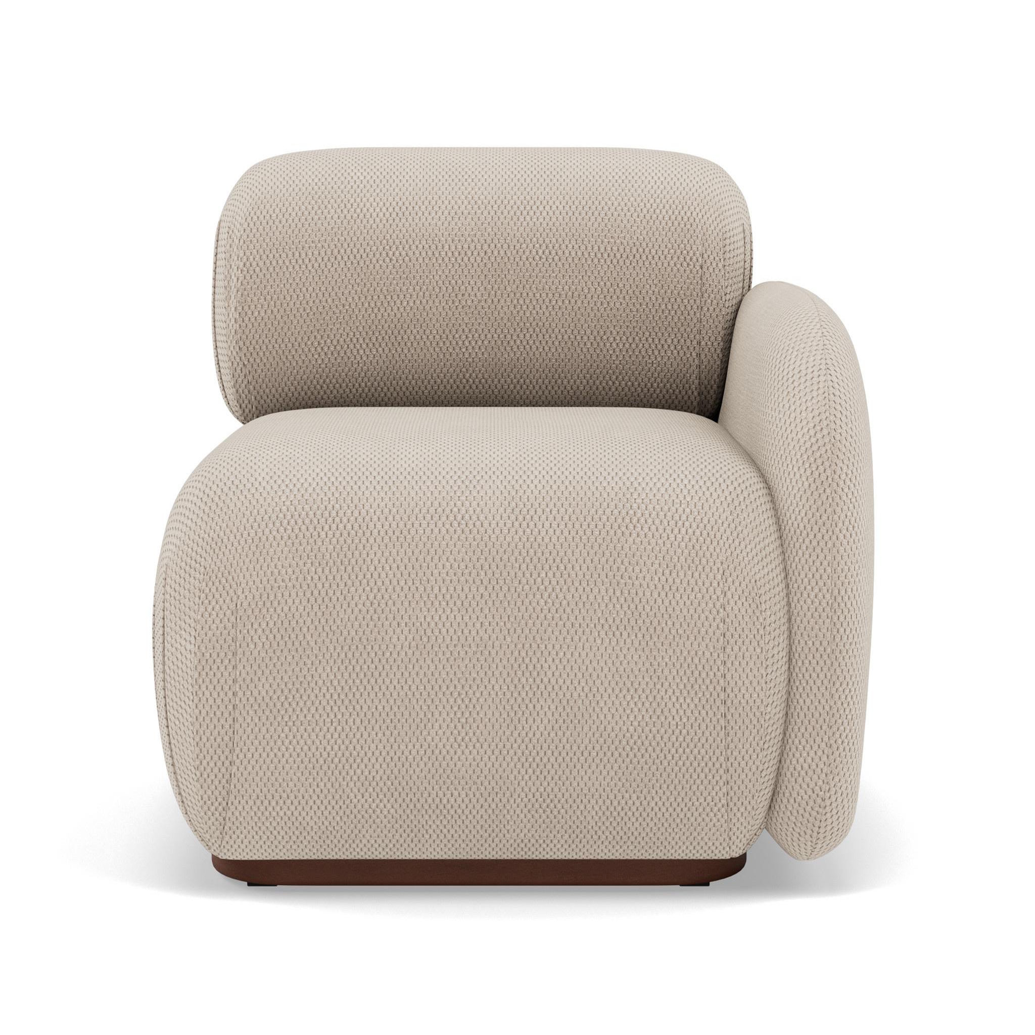 Voir la diapositive 1 : LISA DESIGN Penelope - module d'assise droit en velours texturé