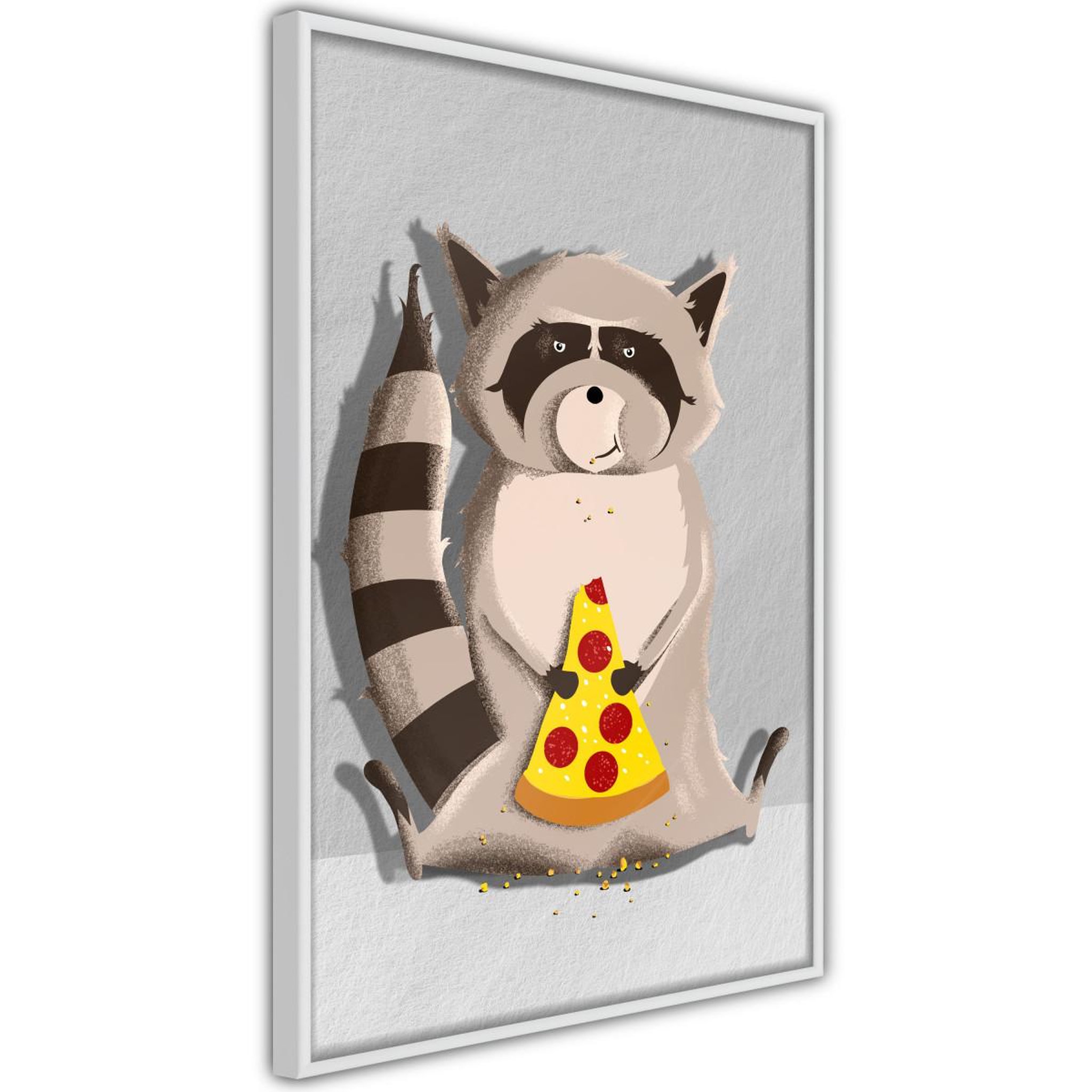 Paris Prix Affiche Murale Encadrée  Racoon Eating Pizza