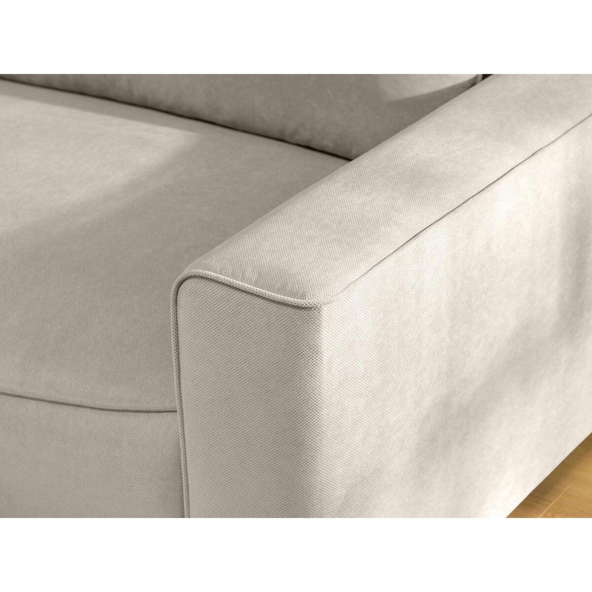 BEST MOBILIER Aurelia - canapé d'angle gauche 4 places convertible avec coffre en tissu texturé