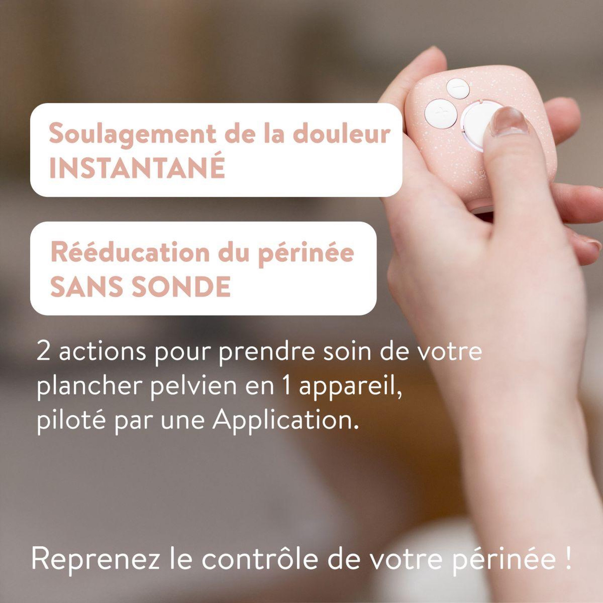 Voir la diapositive 3 : Bluetens Appareil électrostimulation Pinktens Electrostimulation et Kegel guidés