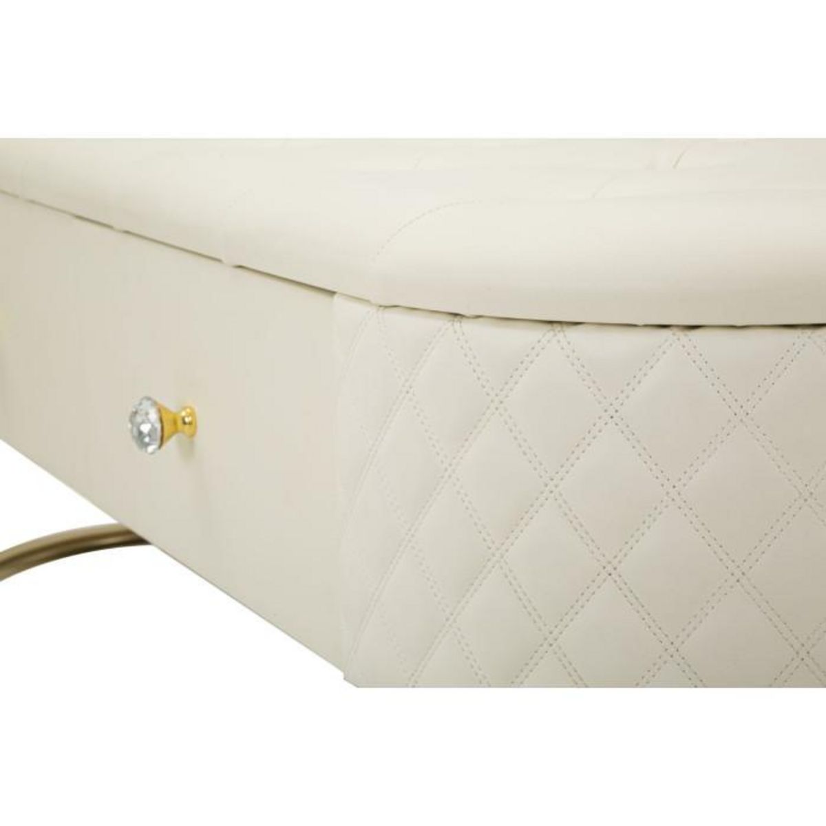 Paris Prix Banc Avec 2 Tiroirs  Sharon  120cm Blanc & Or