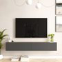 Voir la diapositive 2 : CONCEPT USINE Meuble TV suspendu anthracite et bois 180cm HYL