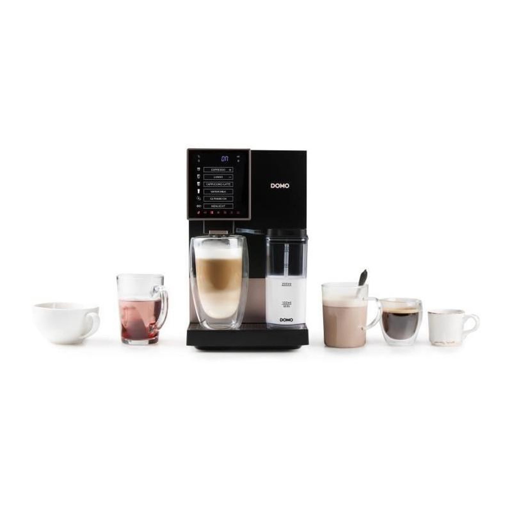 Voir la diapositive 3 : Domo Machine a expresso automatique avec broyeur - DOMO - DO743K - 1350 W - 19 bar - 125 g café - Noir