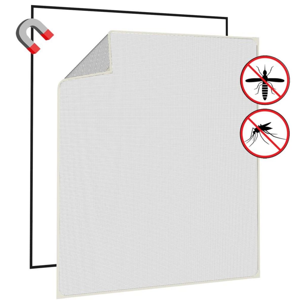 VIDAXL Moustiquaire magnetique pour fenetres blanc 120x140 cm
