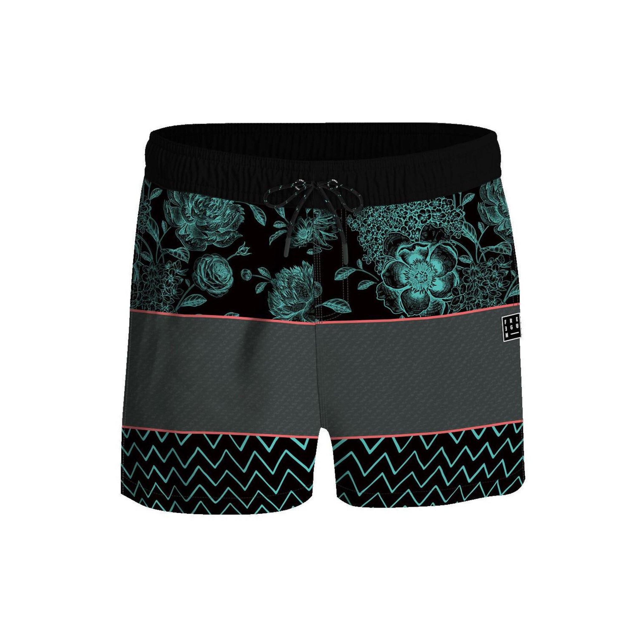 FREEGUN Short de bain court homme avec filet intérieur Sharpie. Coloris disponibles : Bleu