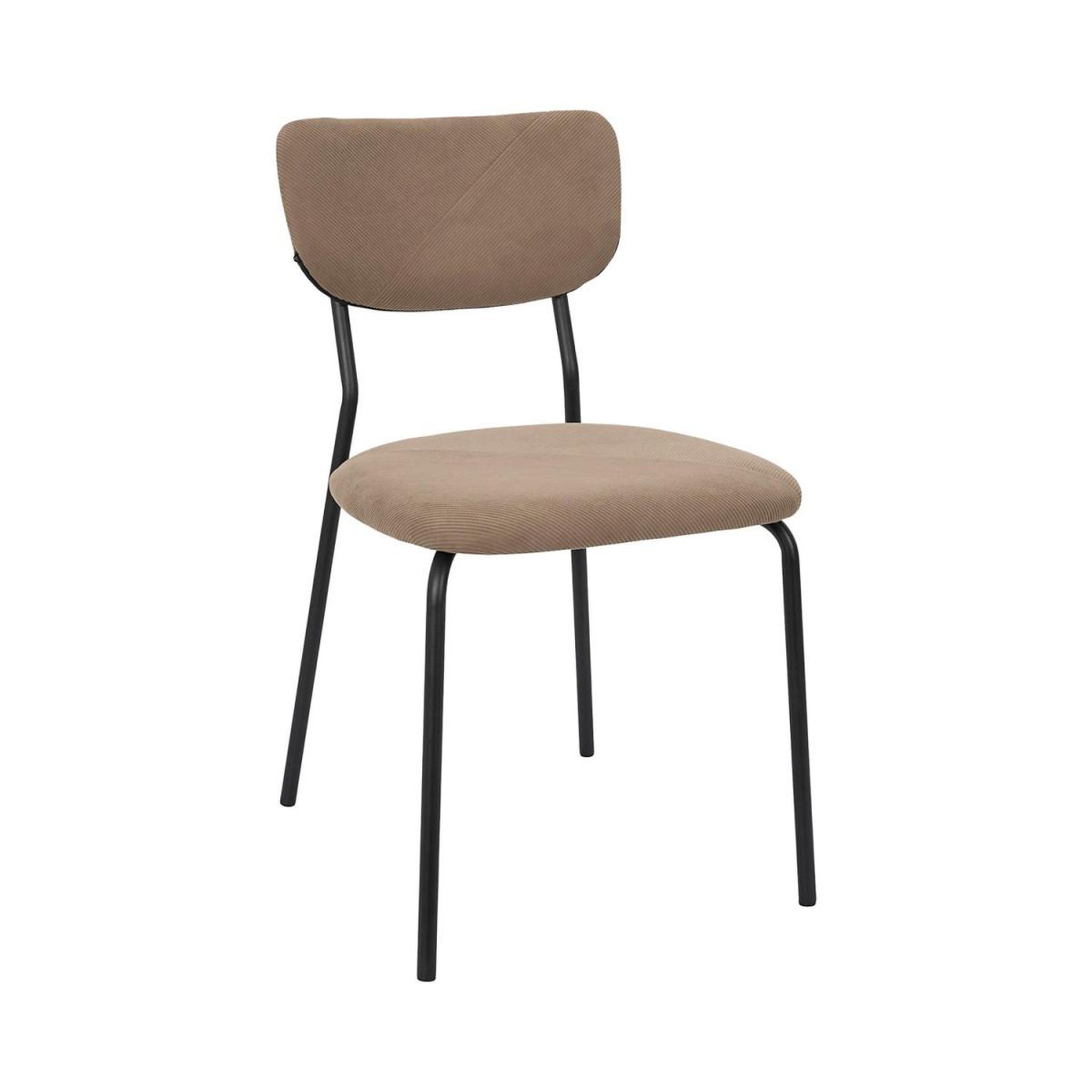 Voir la diapositive 2 : The Home Deco Factory Lot de 4 chaises côtelées  jules  78cm taupe