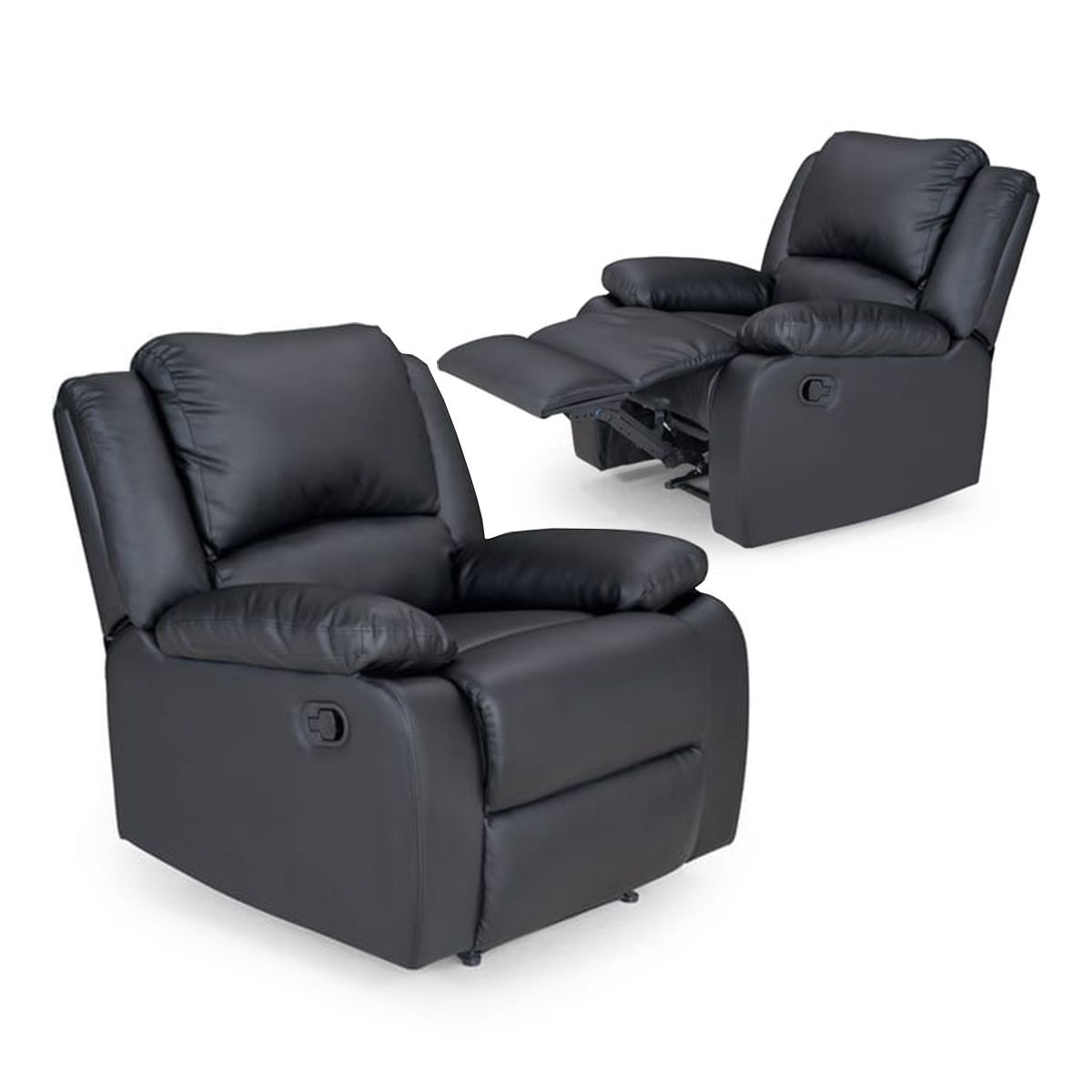 Fauteuil relax manuel HELENE  pu coloris noir 