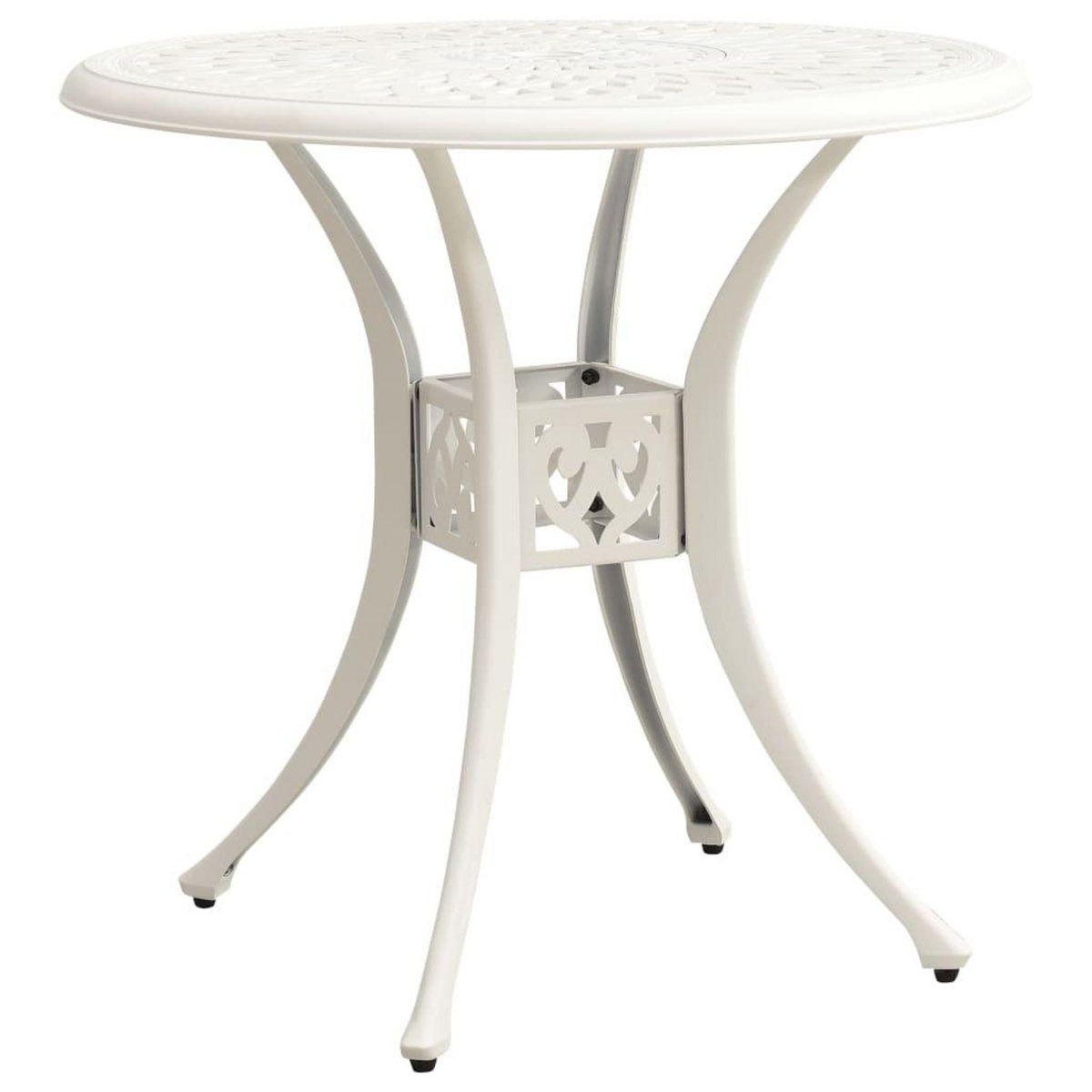 VIDAXL Table de jardin Blanc 78x78x72 cm Aluminium coule