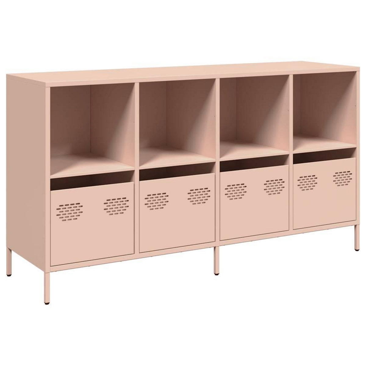 VIDAXL Buffet rose 135x39x73,5 cm acier lamine a froid