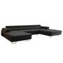 Voir la diapositive 4 : BEST MOBILIER Ayden - canapé panoramique en u 7 places convertible avec coffre et têtières réglables en tissu