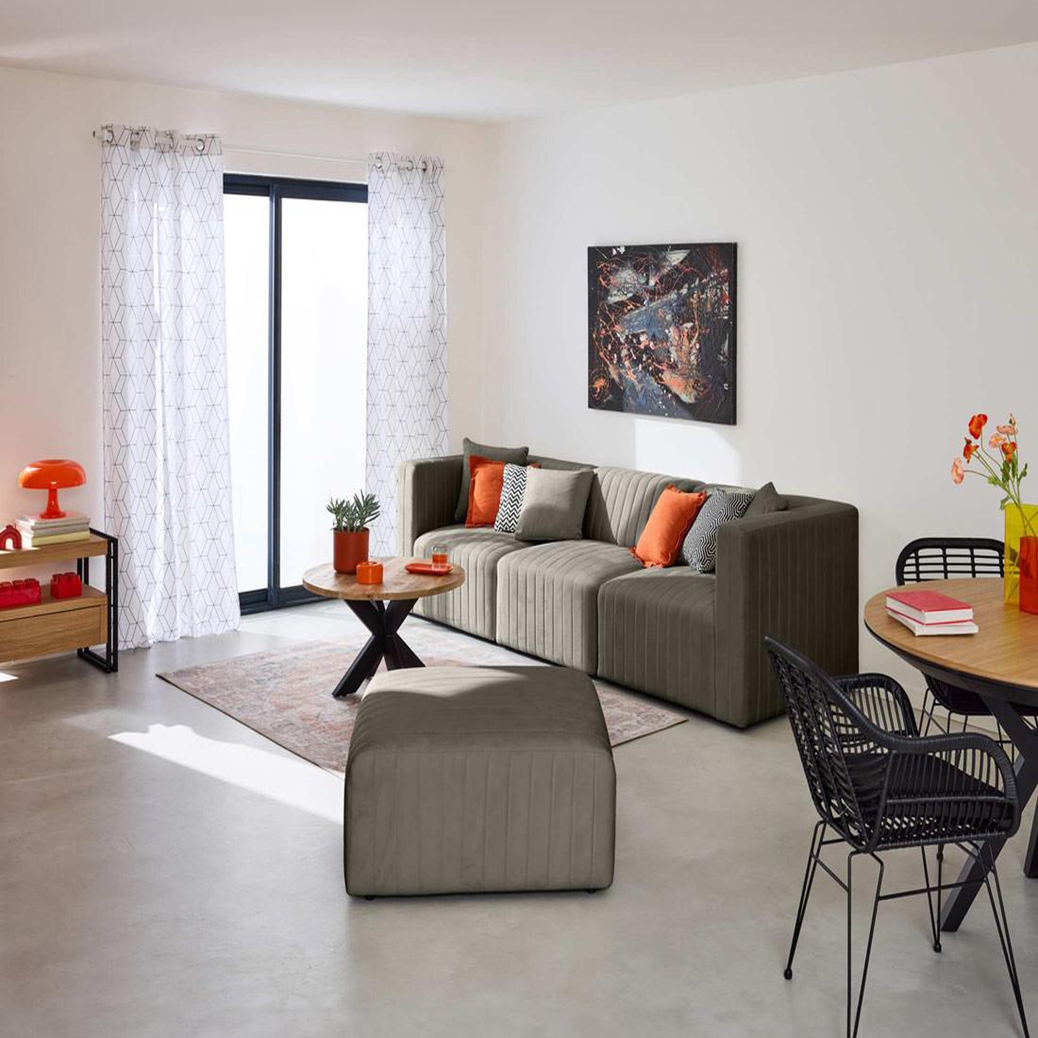 Voir la diapositive 2 : BEST MOBILIER Nova - canapé modulable 3 places - en velours
