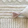 Lorena Canals Tapis en laine rose nude et beige avec lignes et croisillons - 140 x 200 cm