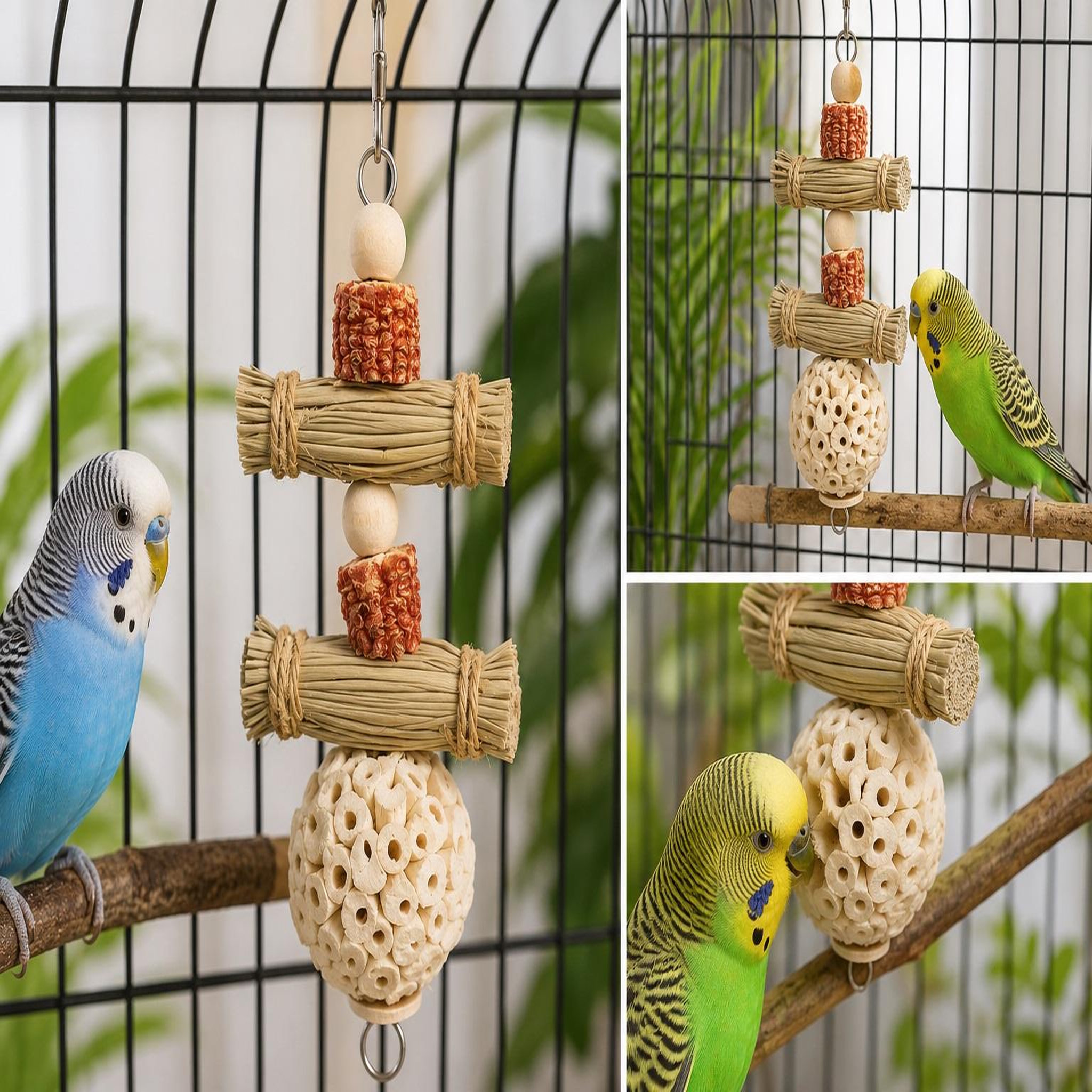 Voir la diapositive 4 : Eden Jouet suspendu naturel pour oiseaux aba