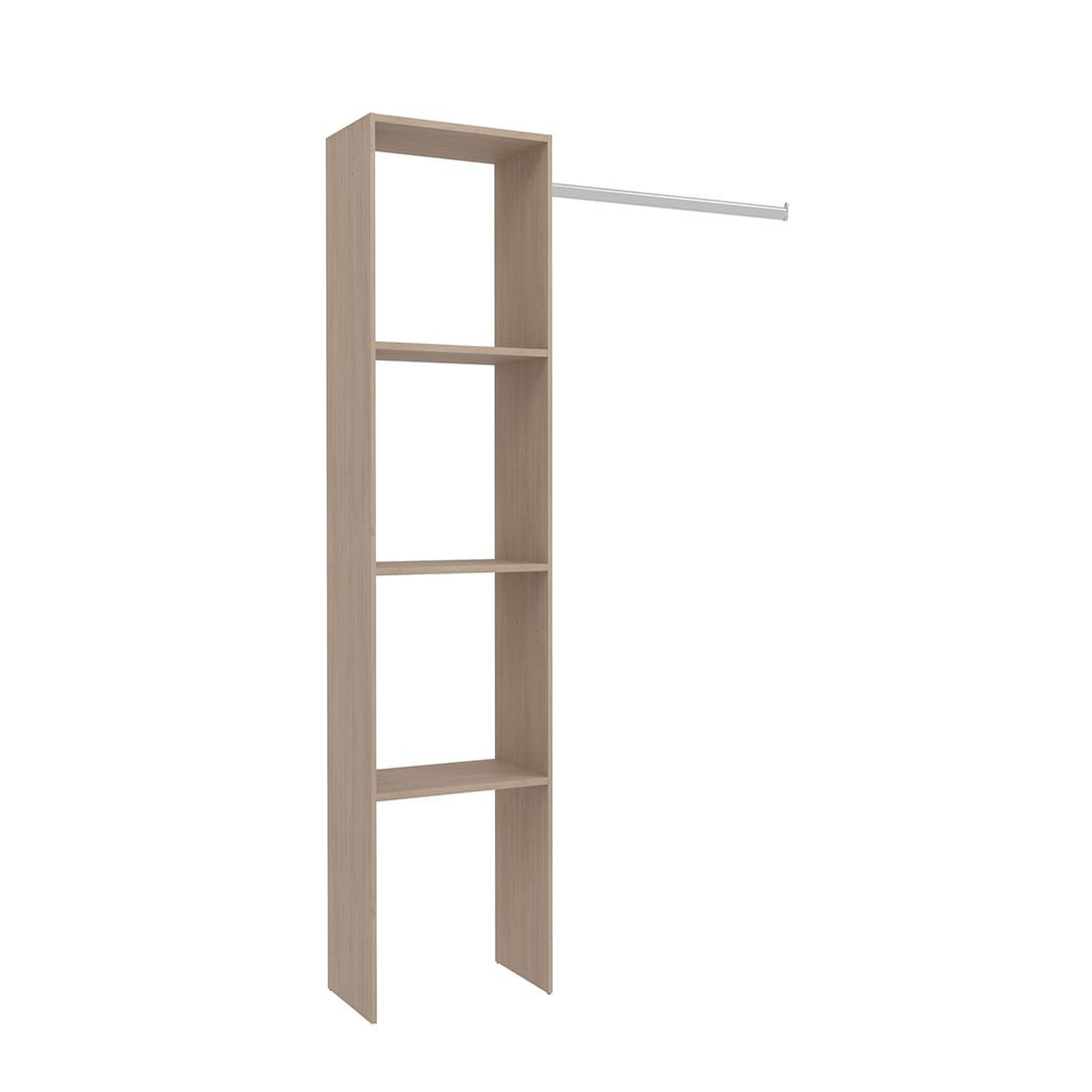 CONCEPT USINE Dressing bois avec 3 étagères et une penderie : 160 x 40 x 180 cm elysee