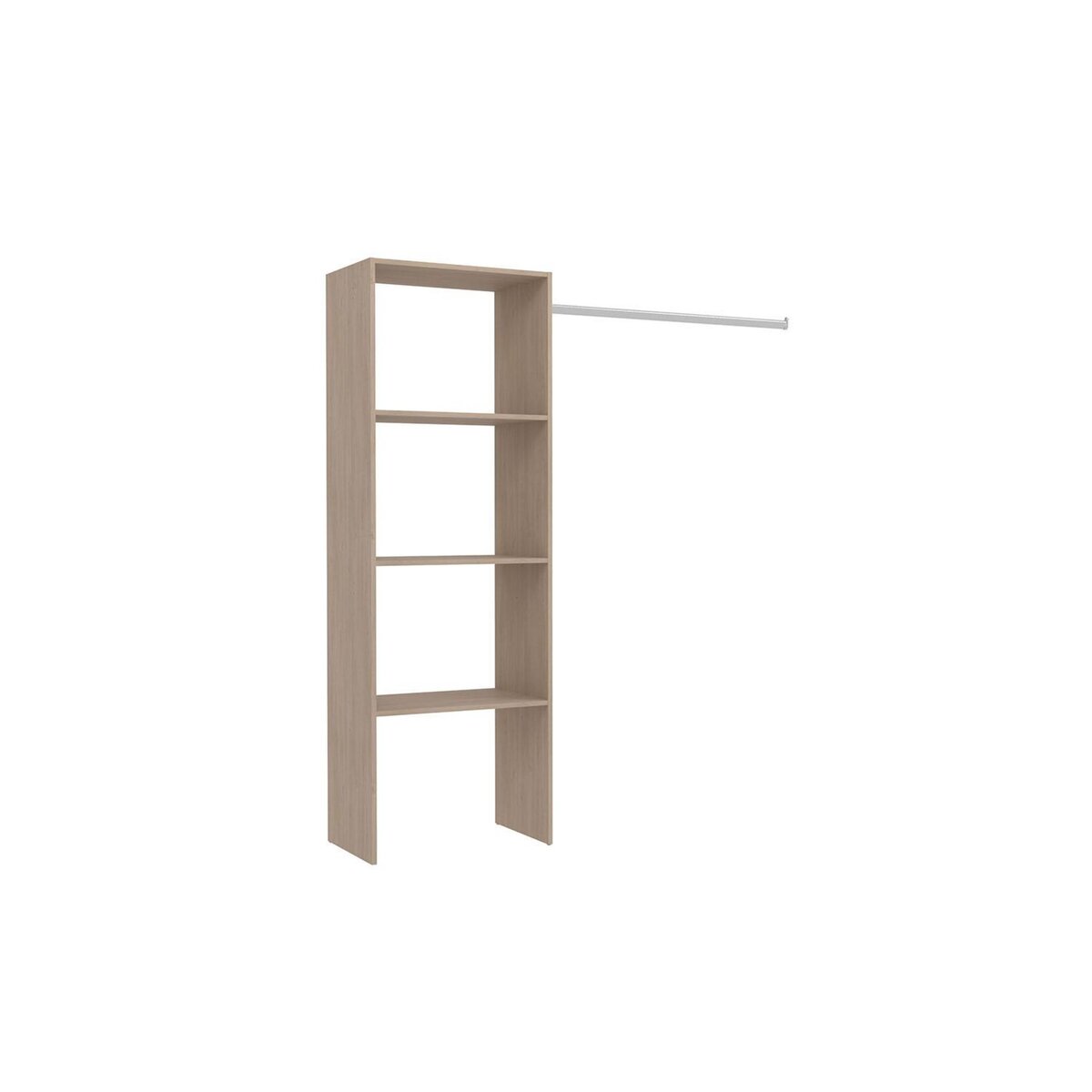 CONCEPT USINE Dressing bois avec 3 étagères et une penderie : 160 x 40 x 180 cm ELYSEE