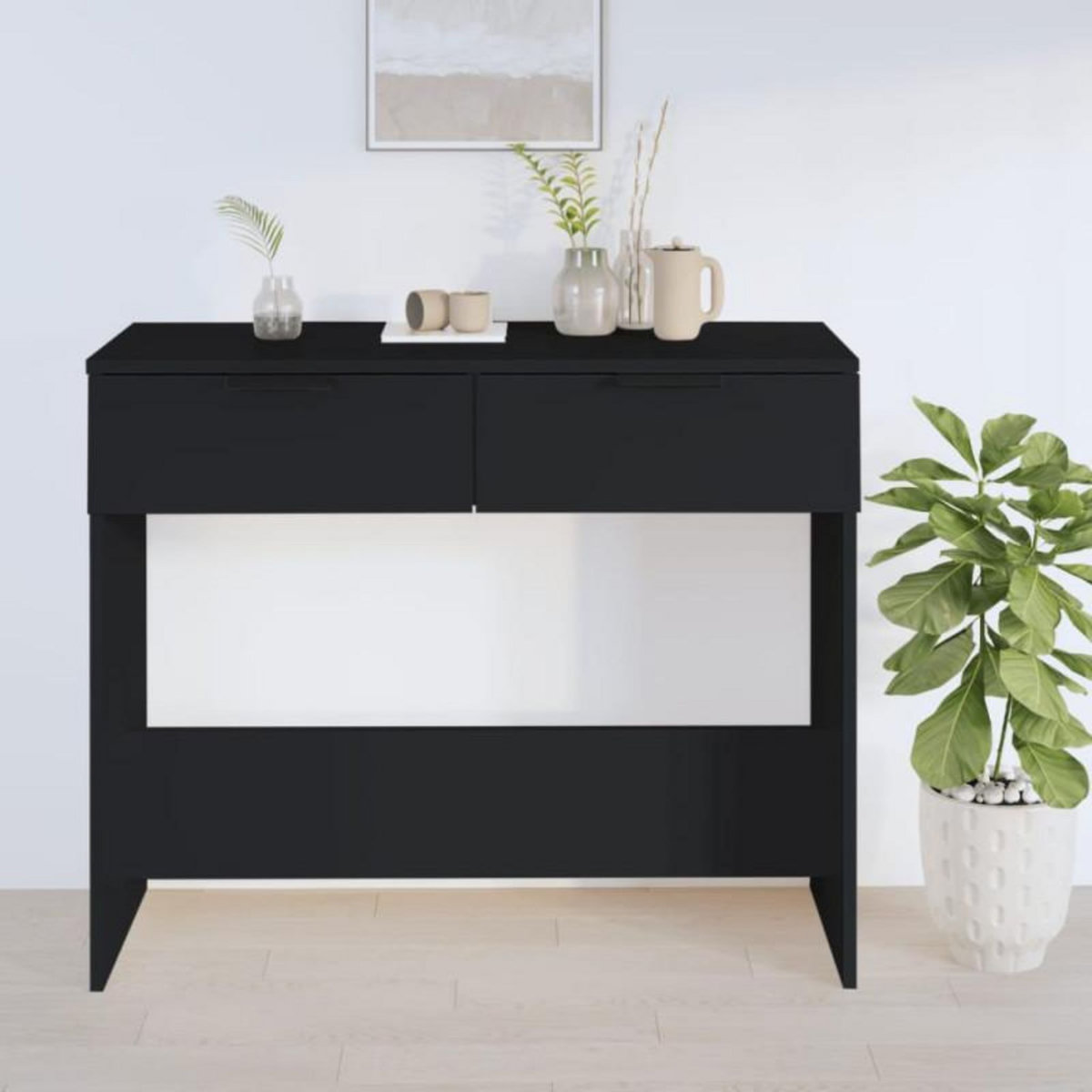 VIDAXL Table console noir 90x36x75 cm bois d ingénierie