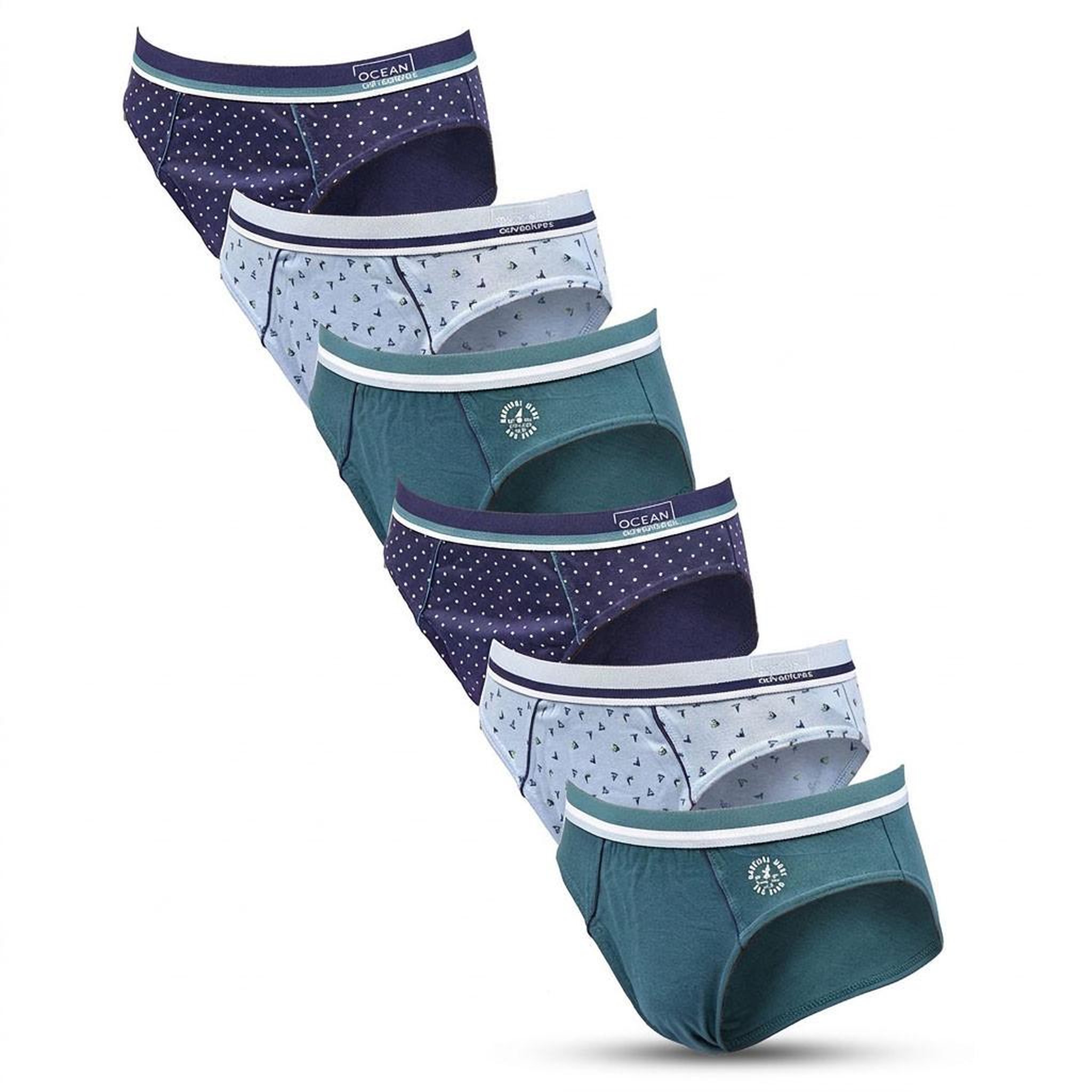 OZABI OZABI Pack Slips Homme 100% Coton – Lot de 6. Coloris disponibles : Bicolore, Bleu