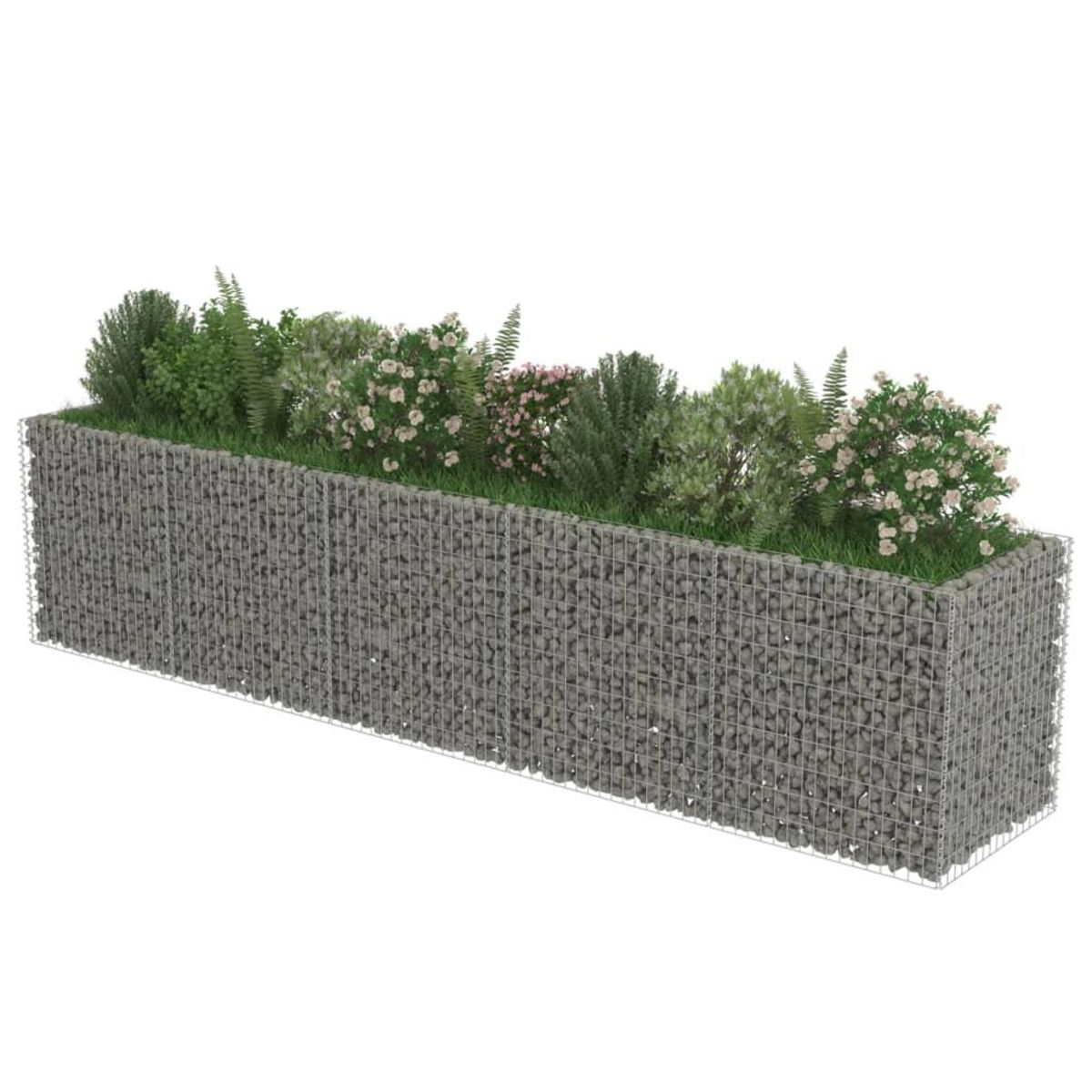 VIDAXL Lit sureleve a gabion Acier galvanise 450x90x100 cm