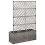 Voir la diapositive 3 : VIDAXL Lit sureleve en treillis 3 pots 83x30x130cm Resine tressee Gris
