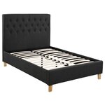 Habitat et Jardin Lit  Emmy  - 160 x 200 cm - Gris foncé