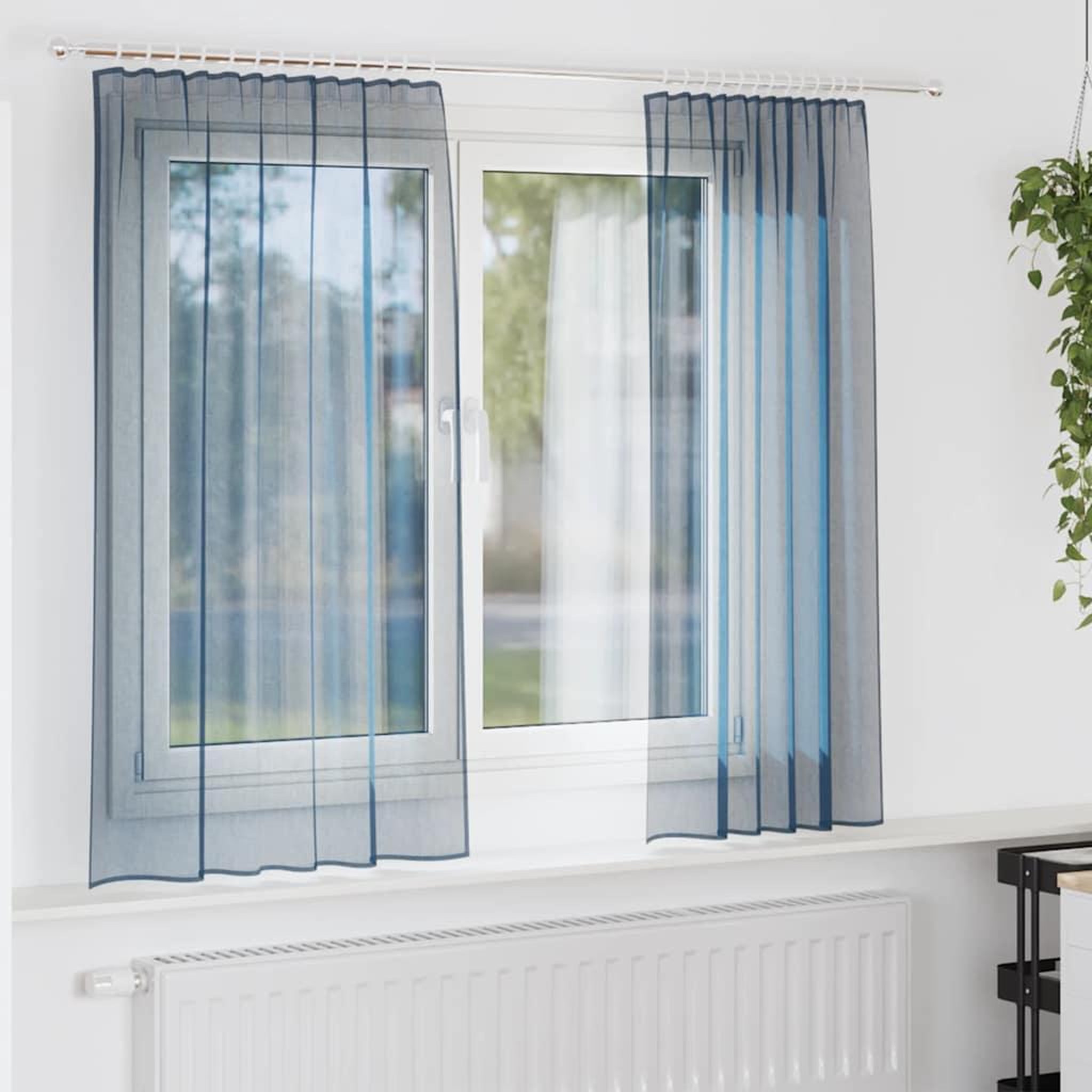 VIDAXL Rideaux en voile avec boucles 2 pcs bleu royal 140x175 cm