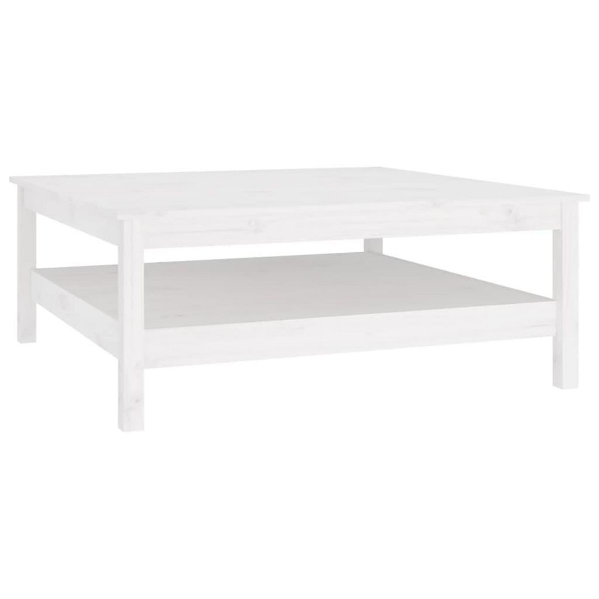 VIDAXL Table basse Blanc 100x100x40 cm Bois massif de pin