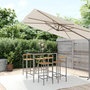 Voir la diapositive 1 : VIDAXL Ensemble de bar jardin 5 pcs gris poly rotin/bois massif acacia