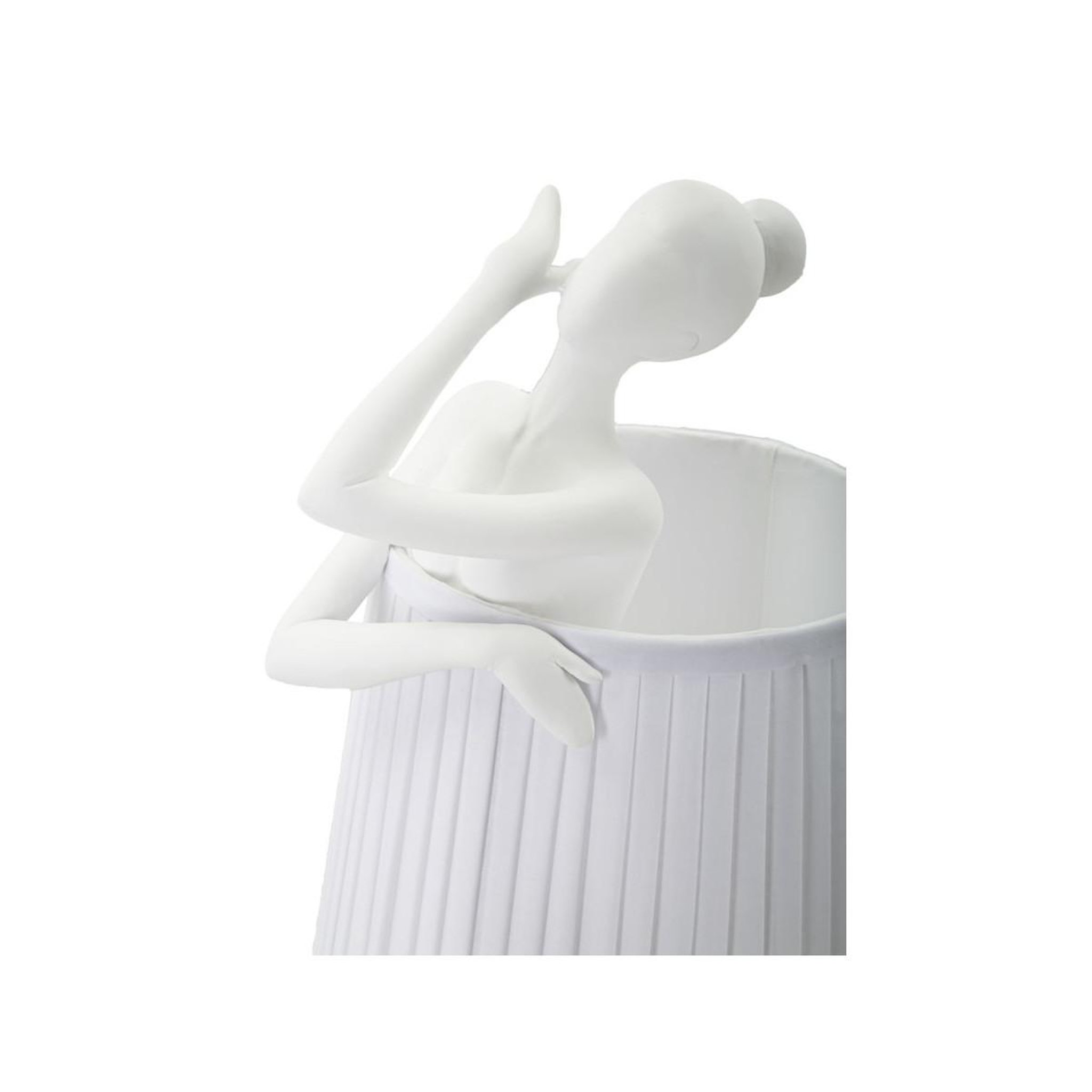 Voir la diapositive 2 : Paris Prix Lampe à poser en résine  ballet  62cm blanc