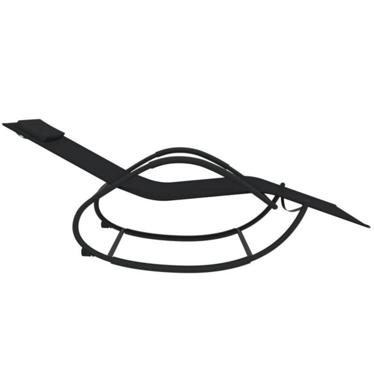 VIDAXL Chaises longues à bascule 2 pcs Noir Acier et textilène