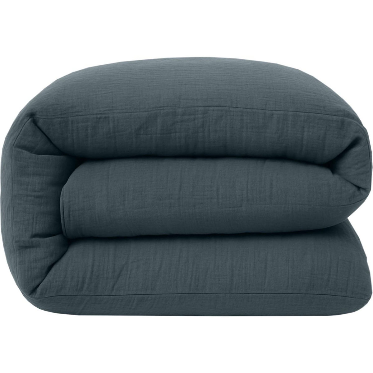 BATON ROUGE Housse de couette 100% gaze de coton lavé bleu pétrole