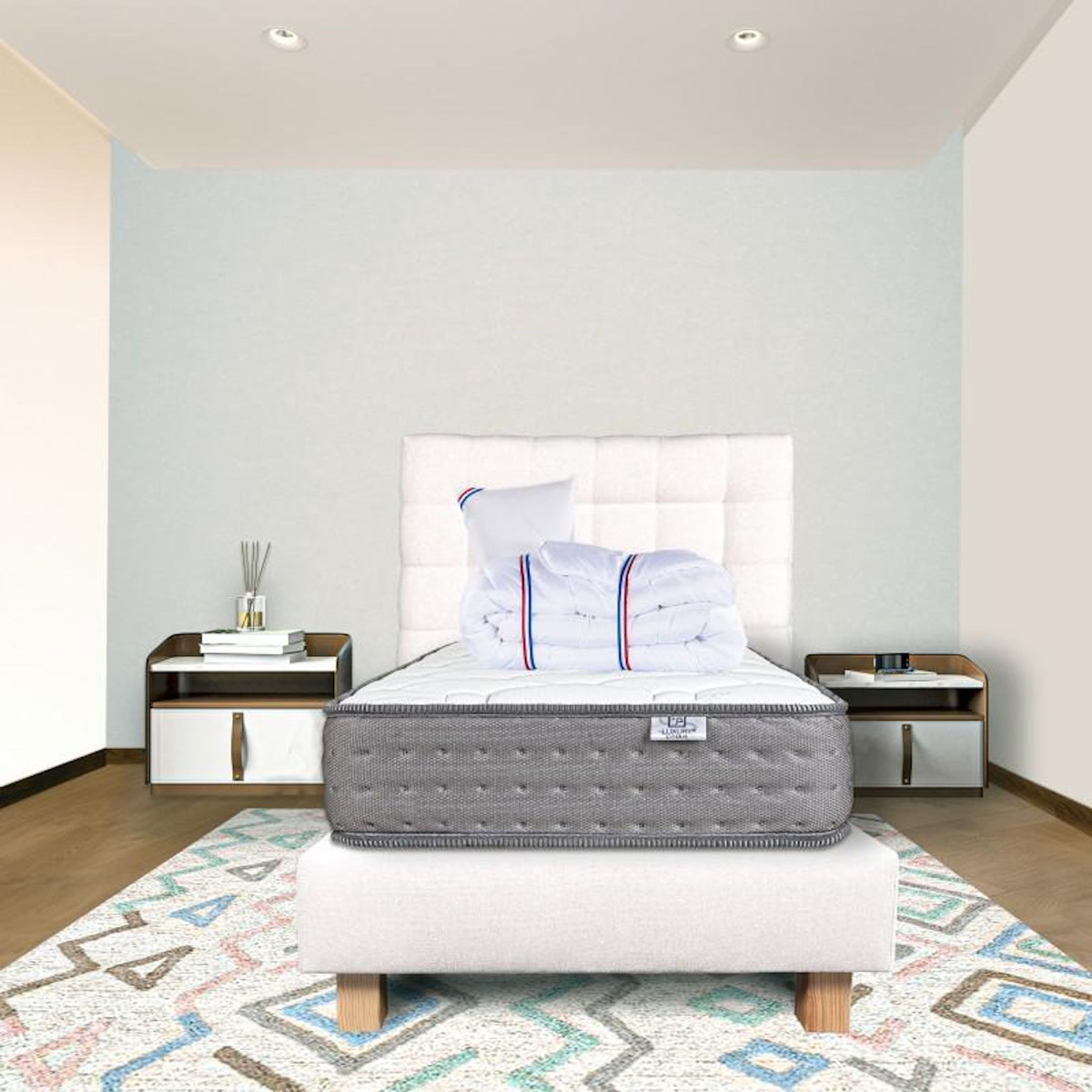 LUXURY LITERIE Ensemble literie mousse, Zen Ferme, Beige