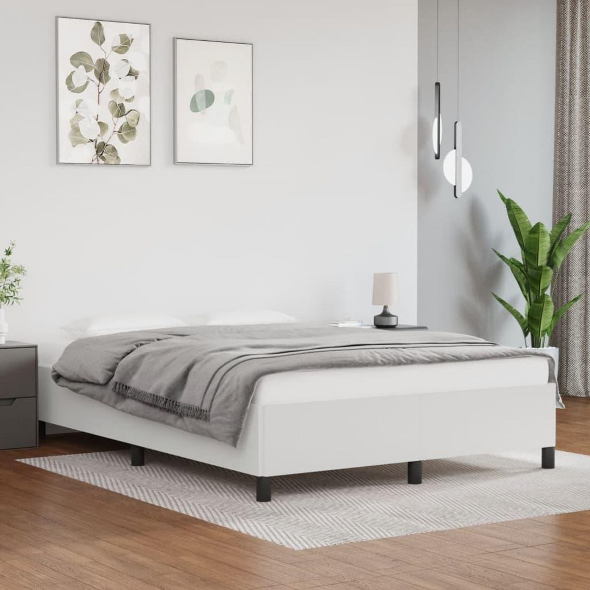 VIDAXL Cadre de lit sans matelas blanc 140x190 cm similicuir