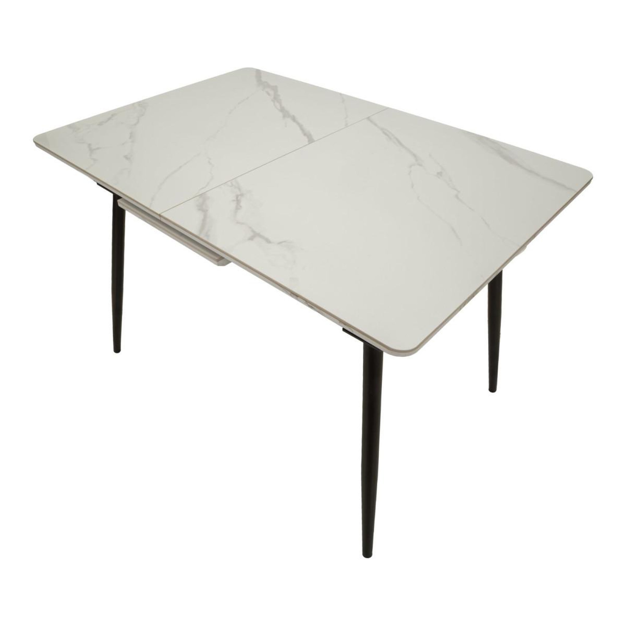 Voir la diapositive 3 : Paris Prix Table salle à manger extensible  matt  120-155cm noir & blanc