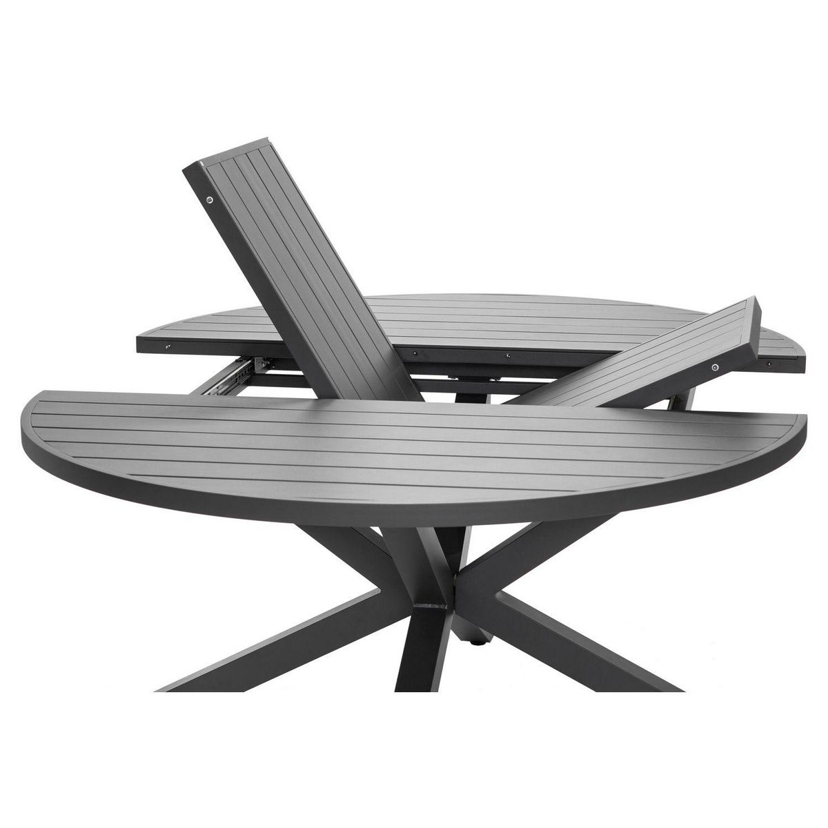 JARDILINE Table de jardin à rallonge - 6/10 places - Aluminium - Anthracite - PALMA