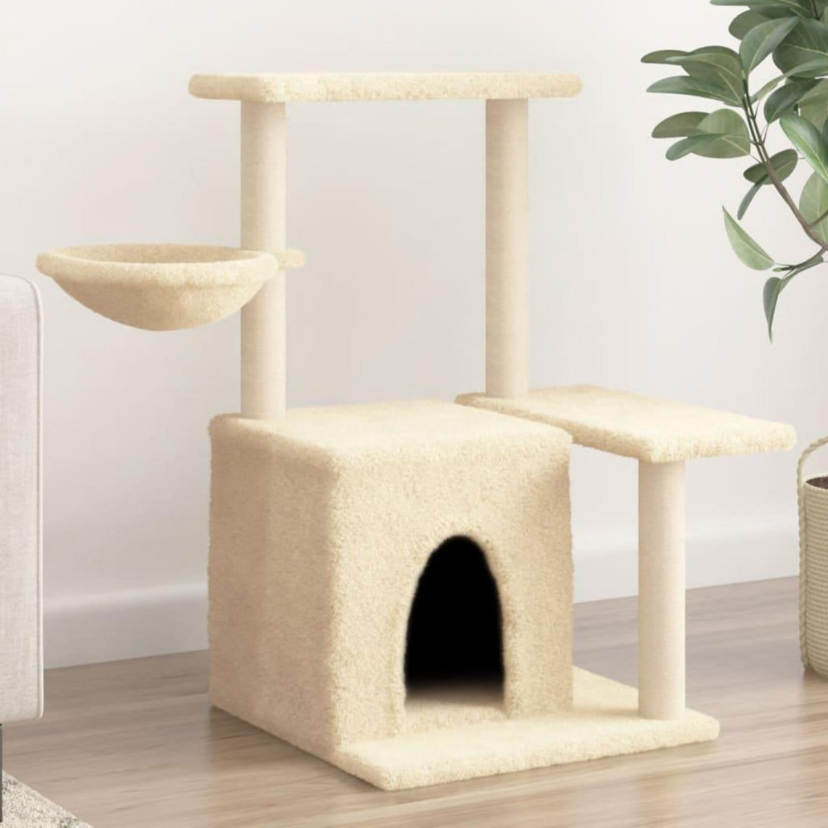 VIDAXL Arbre a chat avec griffoirs en sisal Creme 83 cm